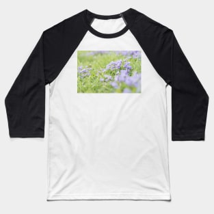 Purple Springtime Violets and Green Grass Baseball T-Shirt